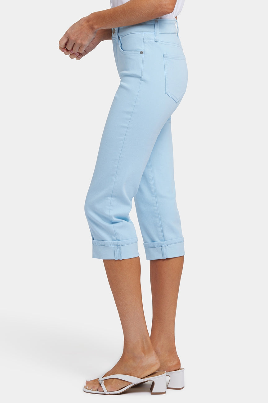 Marilyn Straight Crop Jeans In Cool Embrace® Denim With Cuffs | Aquatic | Pants | NYDJ