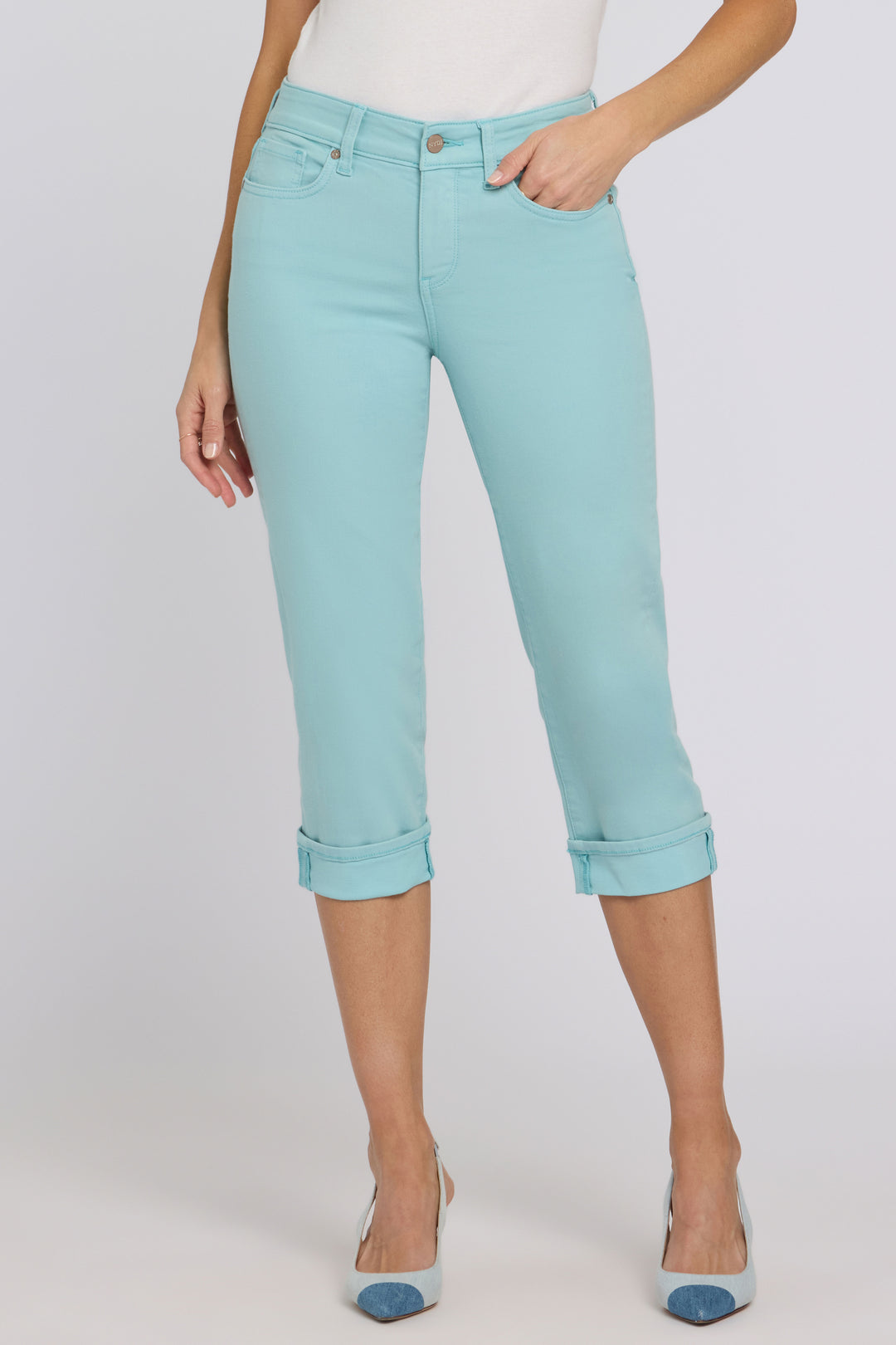 Marilyn Straight Crop Jeans In Cool Embrace® Denim | Aqua Haze