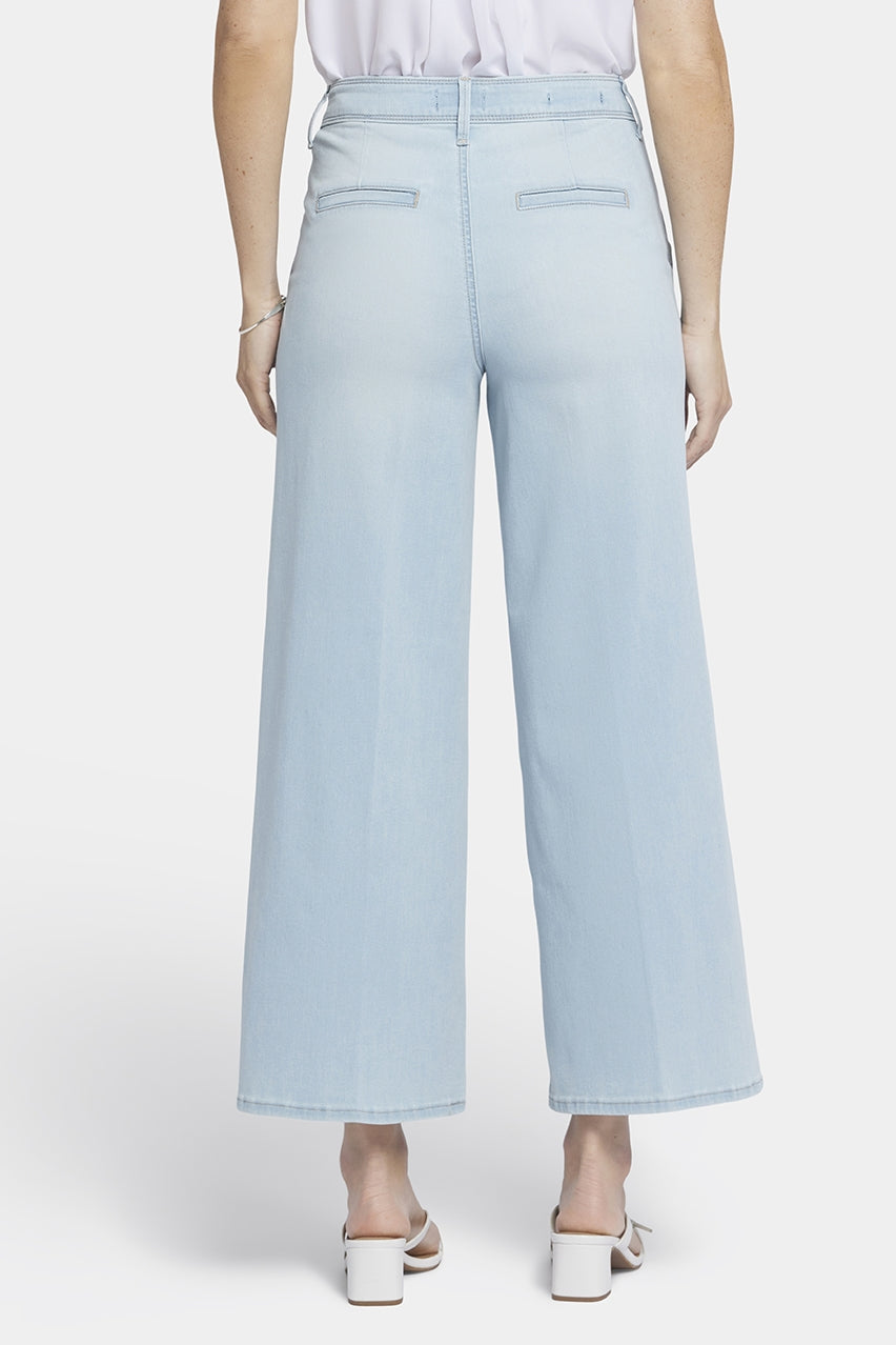 High Rise Mona Wide Leg Ankle Jeans Light Blue Premium Denim | Oceanfront | Pants | NYDJ