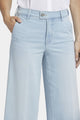 High Rise Mona Wide Leg Ankle Jeans Light Blue Premium Denim | Oceanfront | Pants | NYDJ