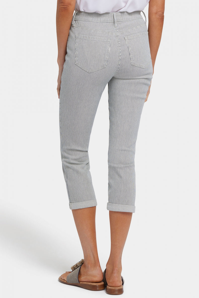 Chloe Skinny Capri Jeans With Roll Cuffs | Luarca Stripe | Pants | NYDJ