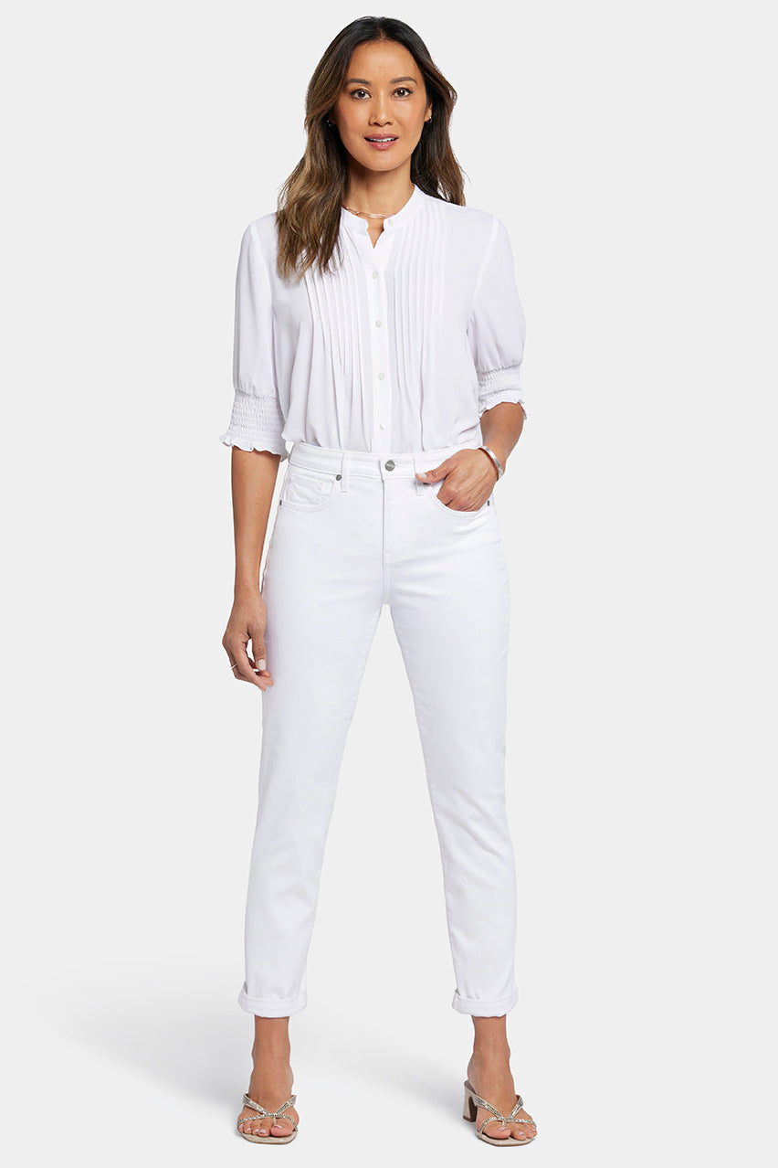 Margot Girlfriend Jeans With Roll Cuffs | Optic White | Pants | NYDJ