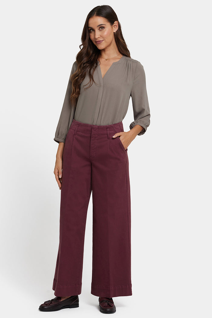 Mona Wide Leg Jeans With High Rise | Sienna Red | Pants | NYDJ