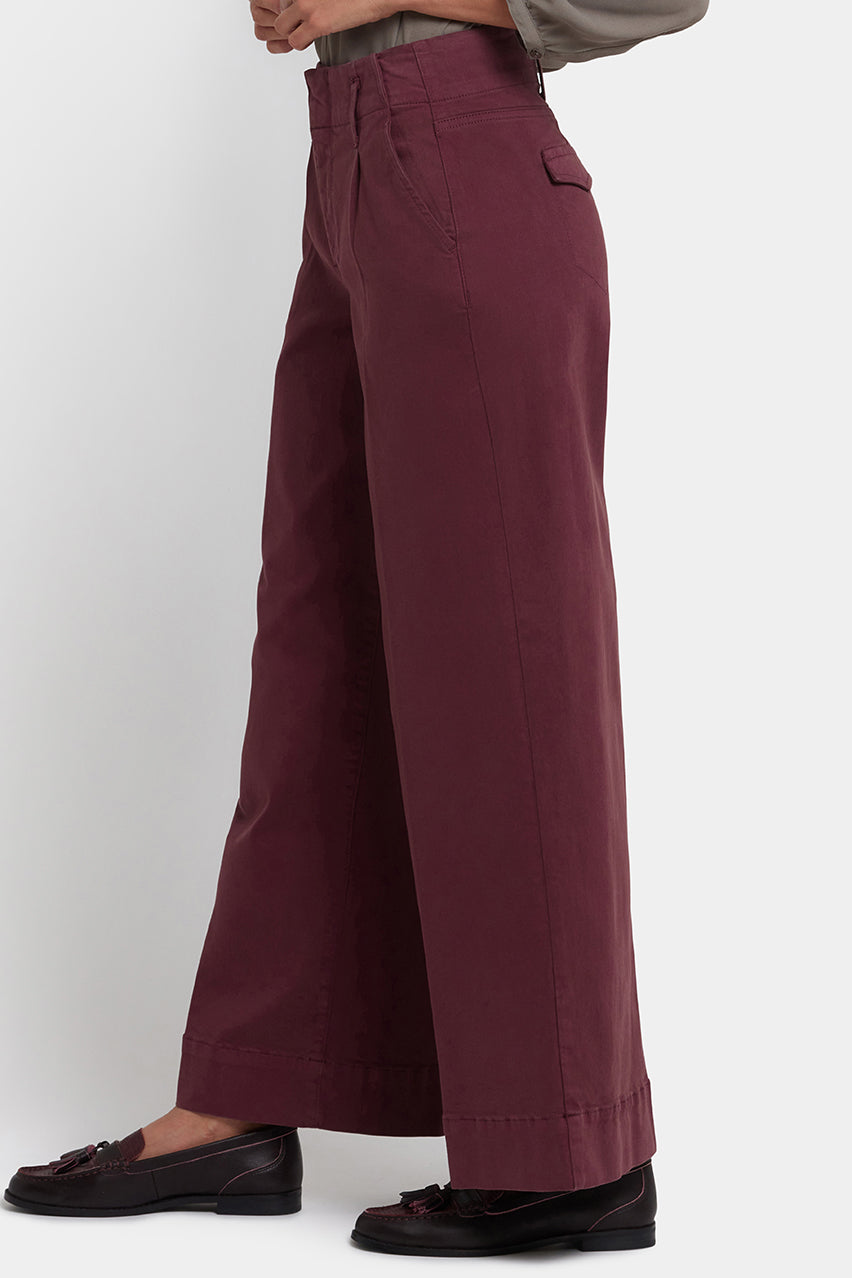 Mona Wide Leg Jeans With High Rise | Sienna Red | Pants | NYDJ