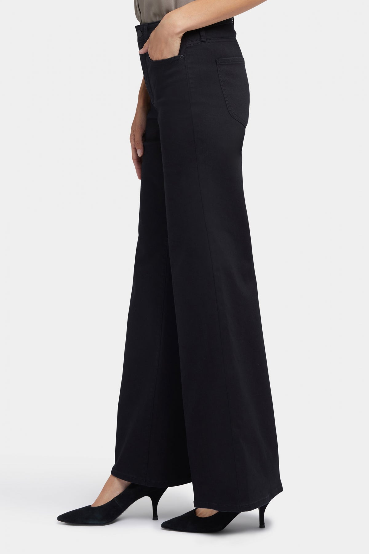 Mia Palazzo Jeans With High Rise | Black | Pants | NYDJ