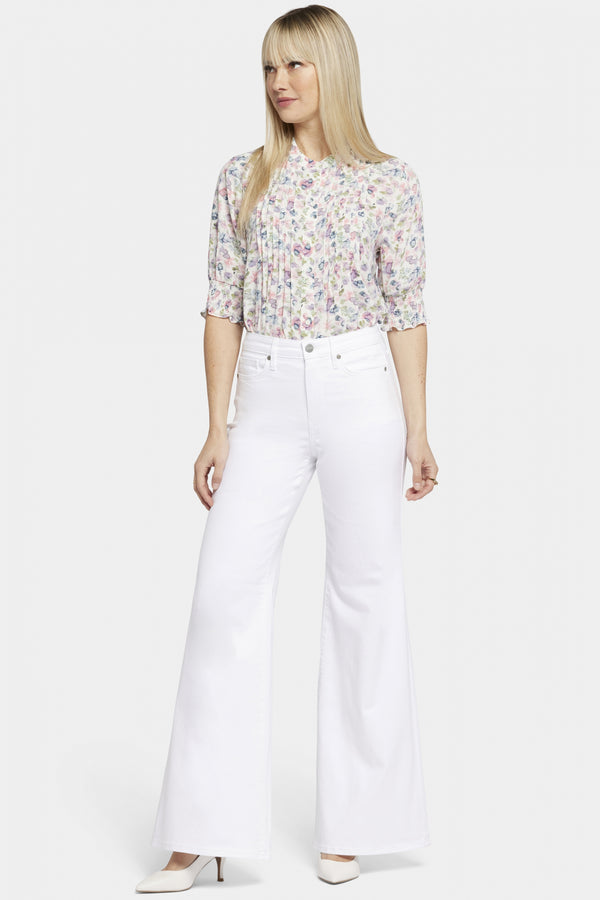 Mia Palazzo Jeans In Petite With High Rise | Optic White | Pants | NYDJ