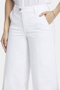 Mona Wide Leg Trouser Ankle Jeans With High Rise | Optic White | Pants | NYDJ