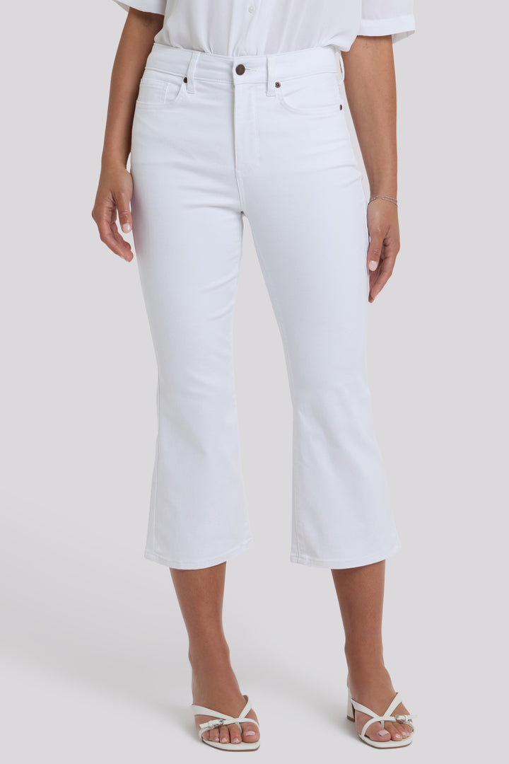 Monica Kick Flare Crop Jeans With High Rise | Optic White