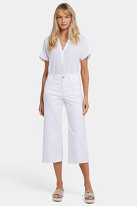 Brigitte Wide Leg Capri Jeans With High Rise | Optic White | Pants | NYDJ