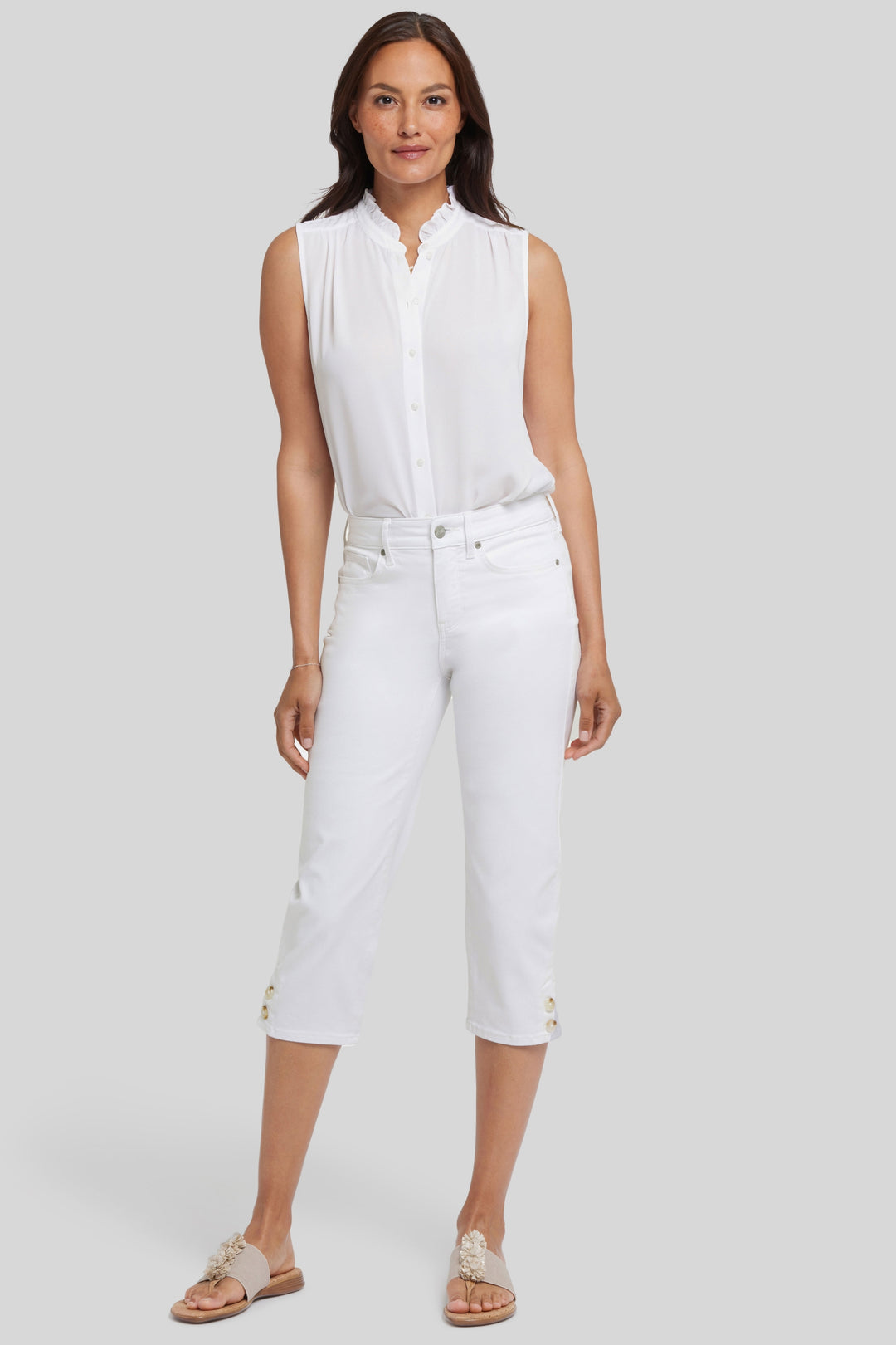 Marilyn Straight Crop Jeans | Optic White | Pants | NYDJ
