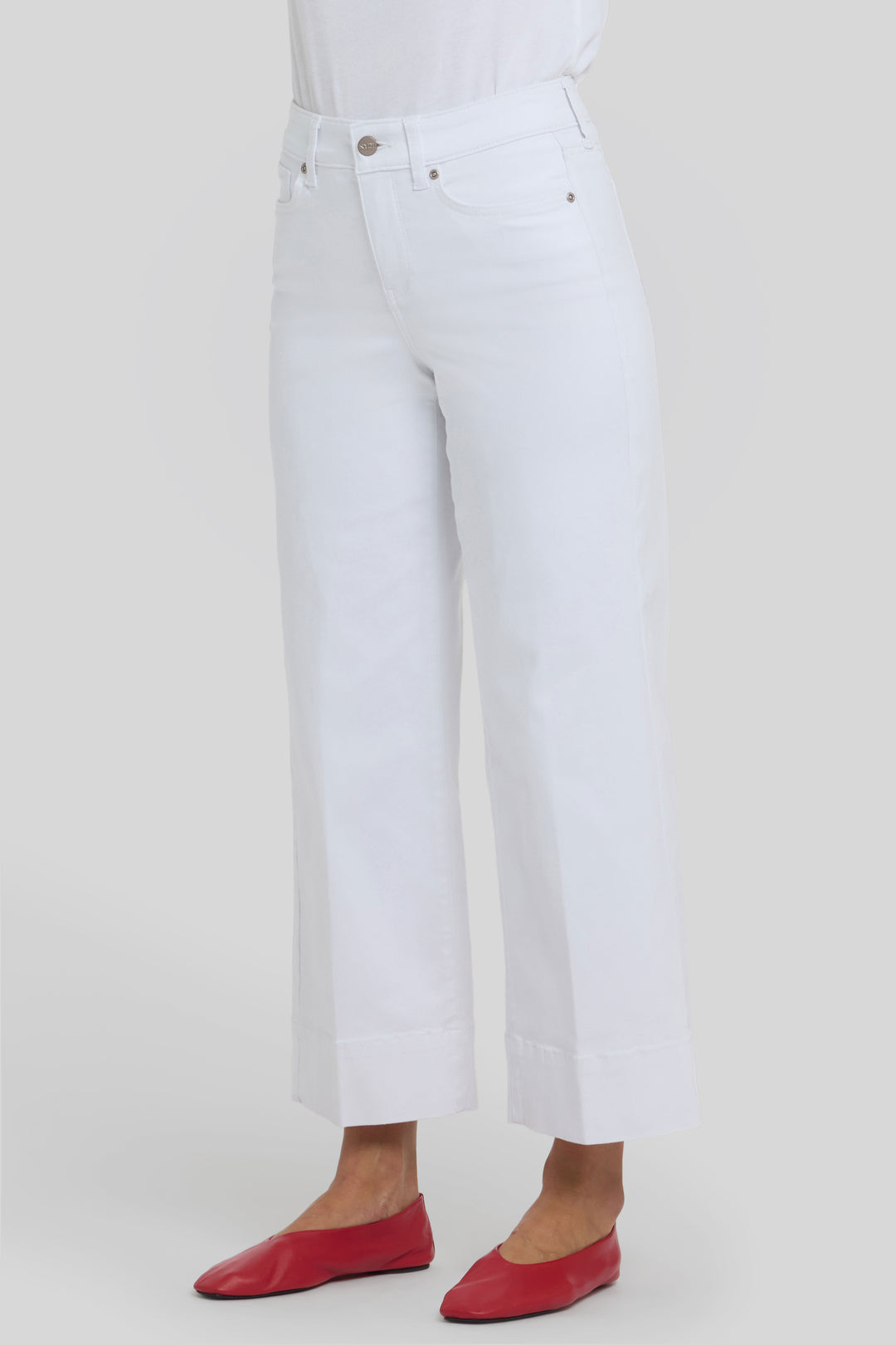 Teresa Wide Leg Ankle Jeans | Optic White | Pants | NYDJ
