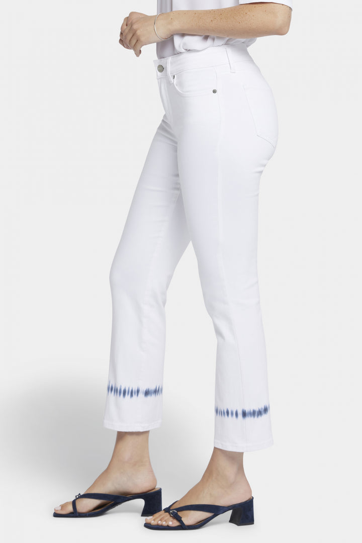 Marilyn Straight Ankle Jeans White Tie Dye Coloured Denim | Wave Tie Dye | Denim | NYDJ