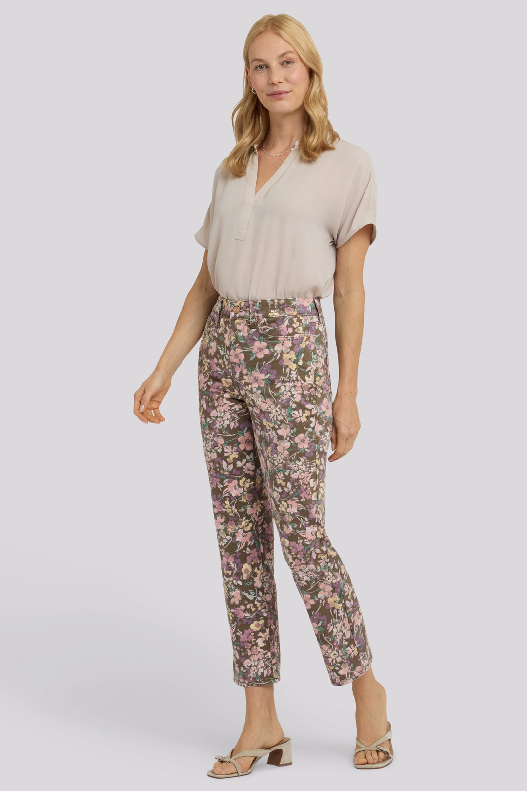 Marilyn Straight Ankle Jeans With High Rise | Earth Blooms | Denim | NYDJ