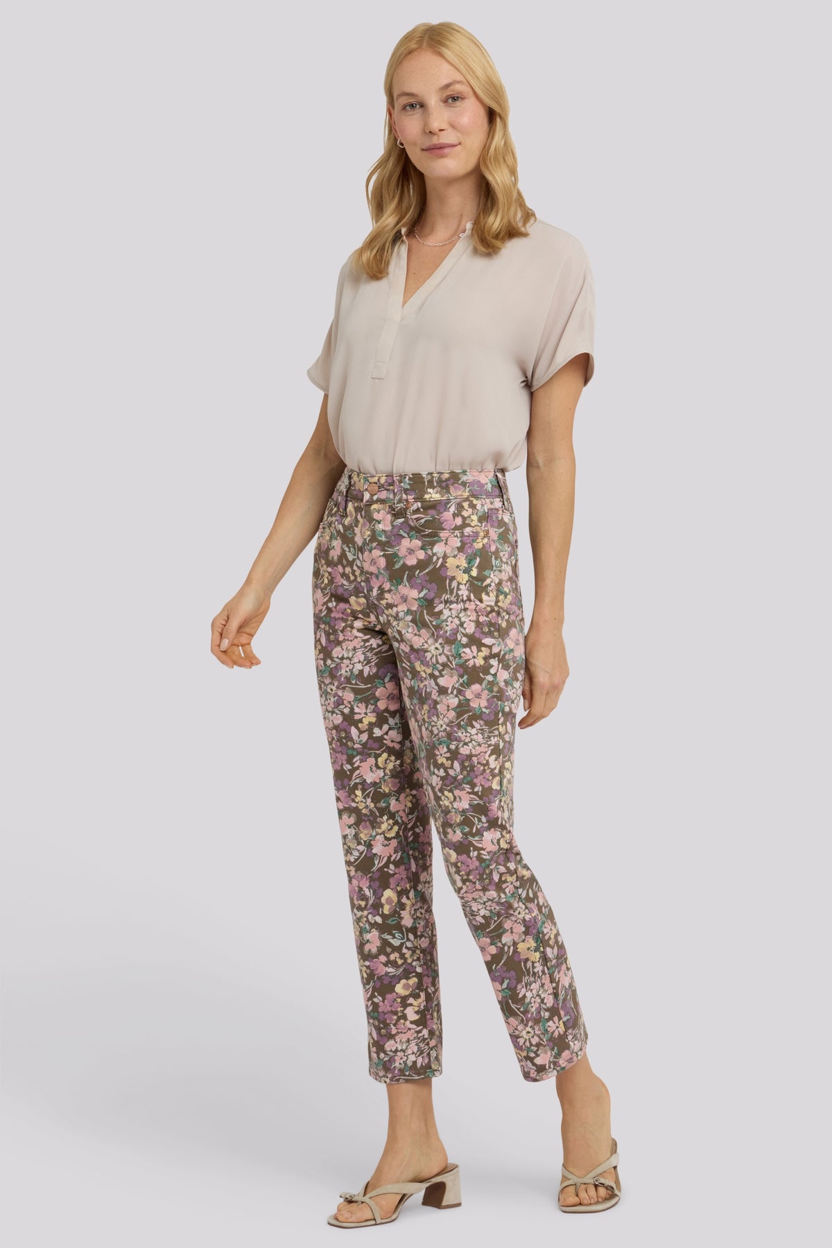 Marilyn Straight Ankle Jeans With High Rise | Earth Blooms | Denim | NYDJ