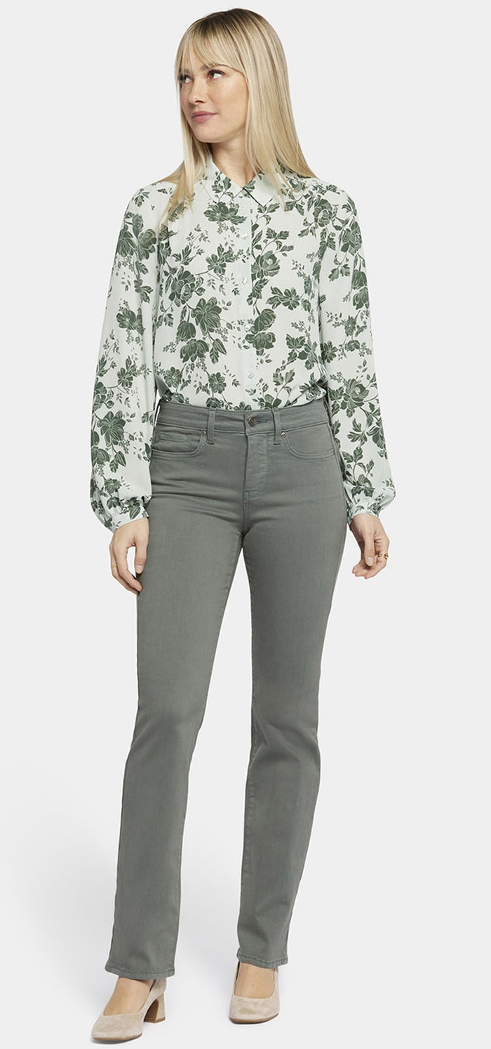 Marilyn Straight Jeans Green Coloured Denim | Sage Leaf | Pants | NYDJ