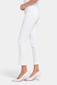 Sheri Slim Ankle Jeans With Roll Cuffs | Optic White | Pants | NYDJ