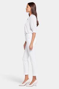 Sheri Slim Ankle Jeans With Roll Cuffs | Optic White | Pants | NYDJ