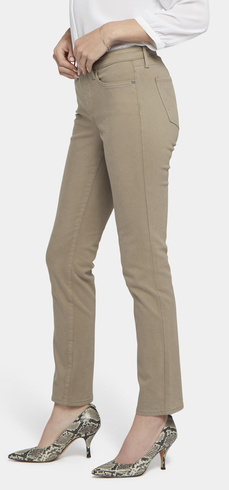 Sheri Slim Jeans Taupe Premium Denim | Saddlewood | Pants | NYDJ