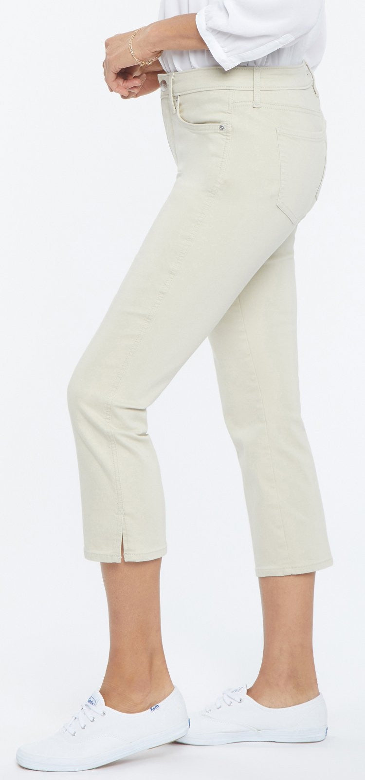 Chloe Capri Jeans Beige Premium Denim | Feather | Denim | NYDJ