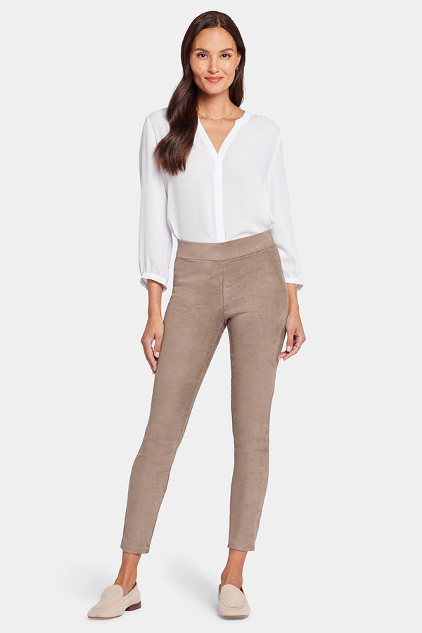 Legging Trouser Light Brown Stretch Faux Suede | Saddlewood | Legging | NYDJ