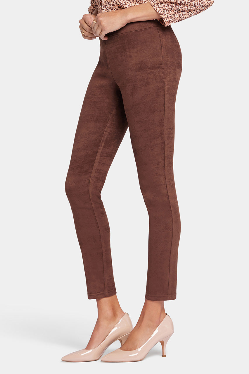 Legging Dark Brown Stretch Faux Suede | Dark Chocolate | Non Denim | NYDJ