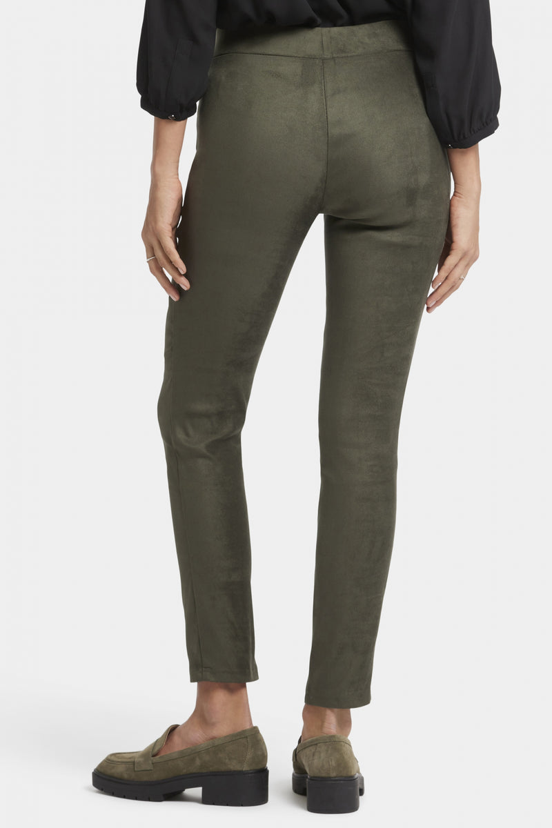 Legging Trouser Green Stretch Faux Suede | Vine Leaf | Non Denim | NYDJ