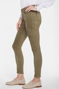 Ami Skinny Jeans Green Faux Suède | Moss | Pants | NYDJ