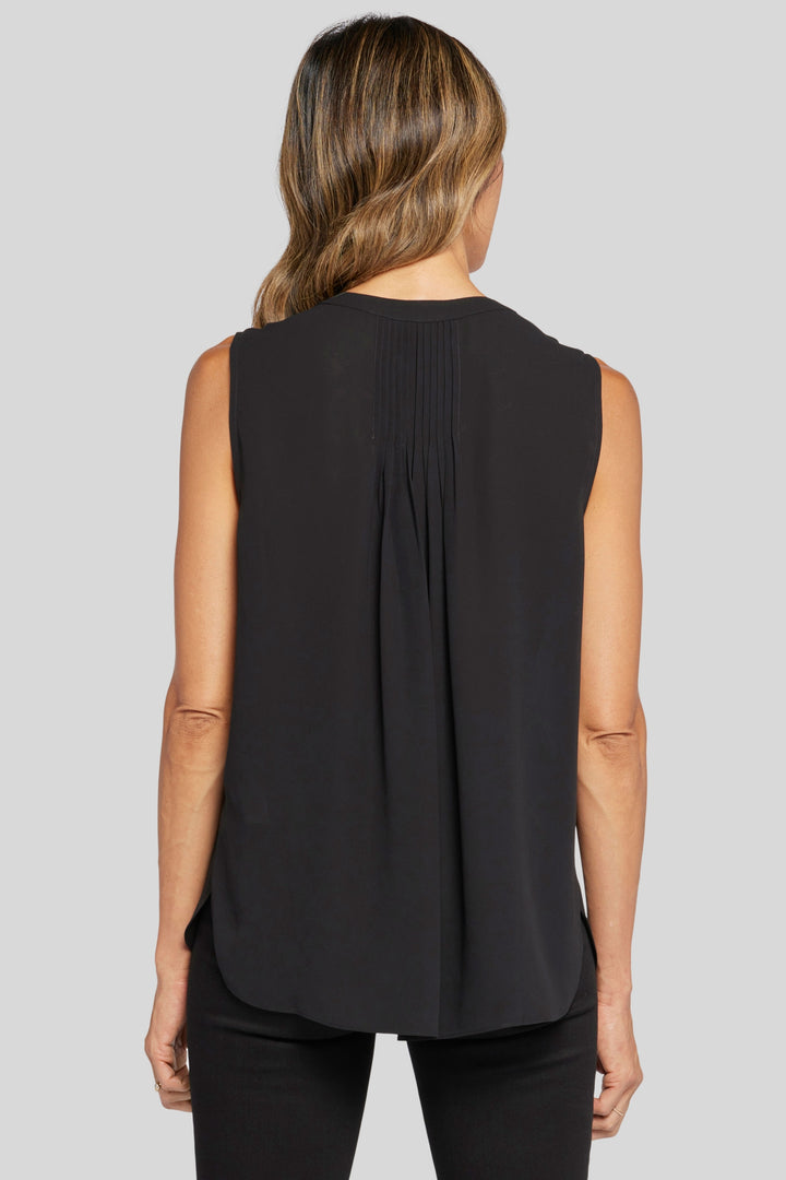 Sleeveless Pintuck Blouse | Black