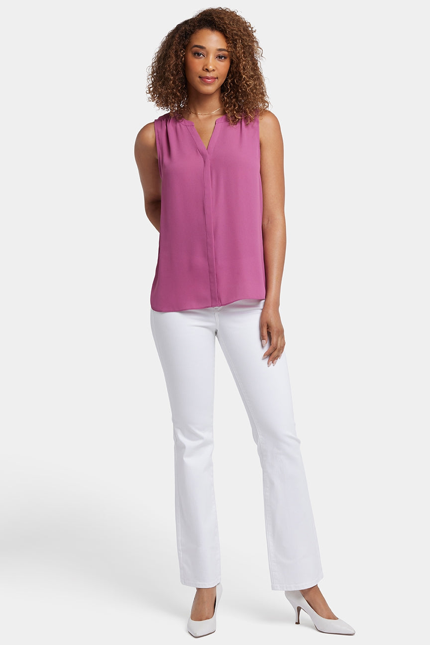 Sleeveless Pintuck Blouse | Red Violet