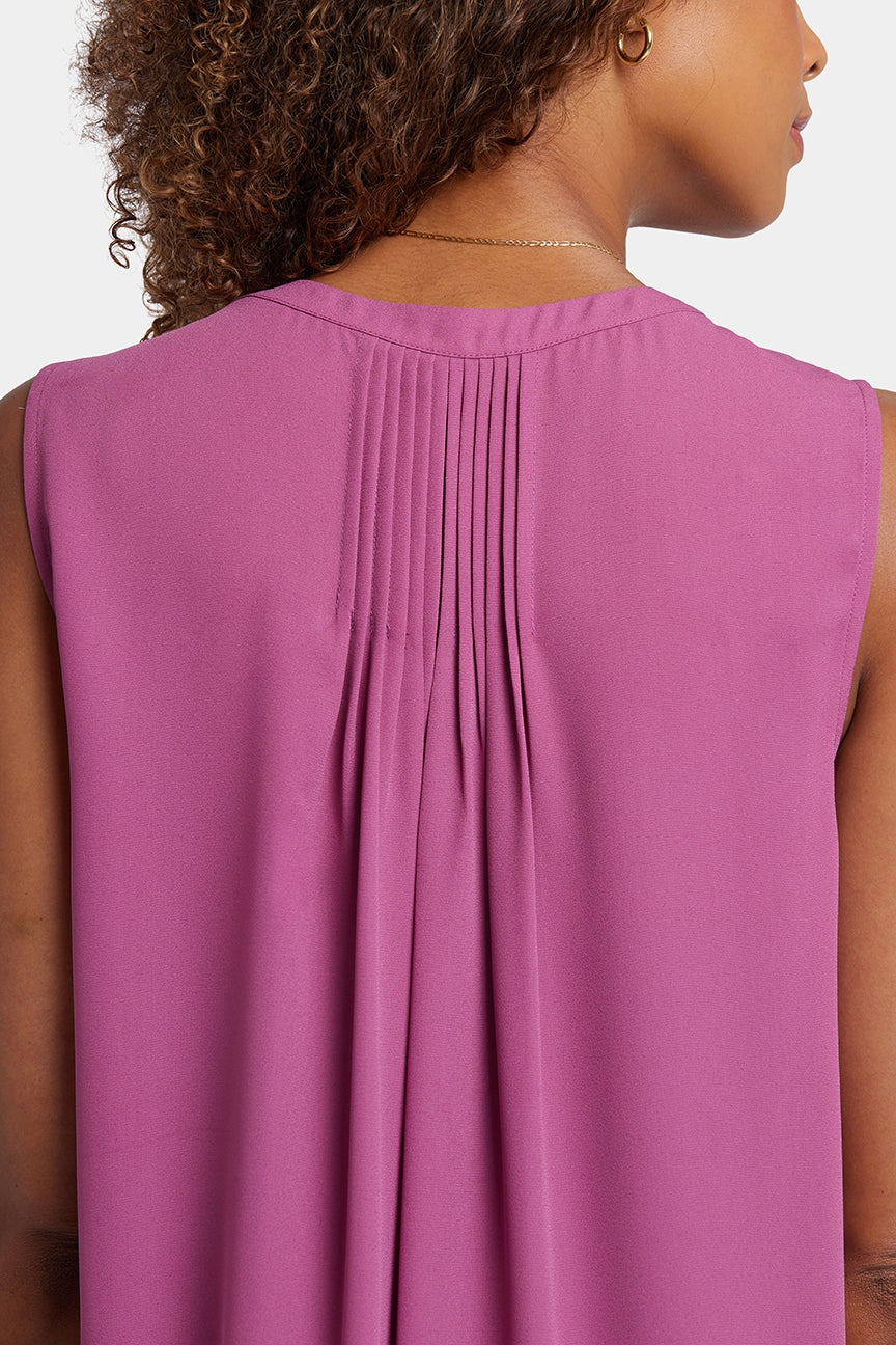 Sleeveless Pintuck Blouse | Red Violet | Top | NYDJ