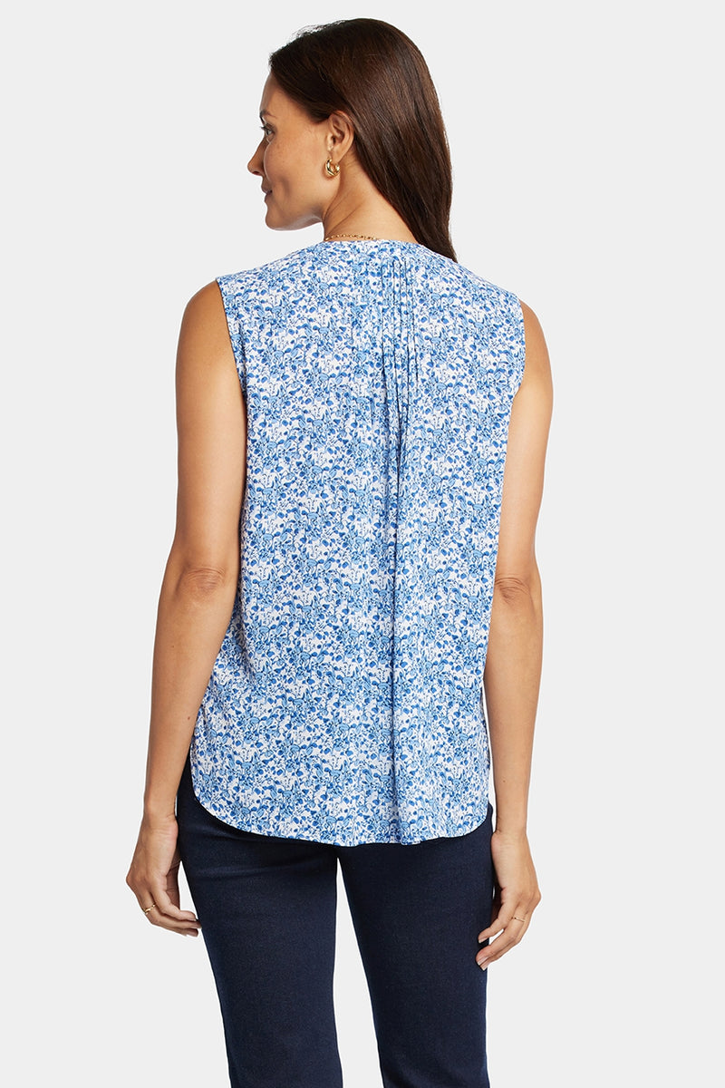 Sleeveless Pintuck Blouse Floral Print | Olenia | Top | NYDJ