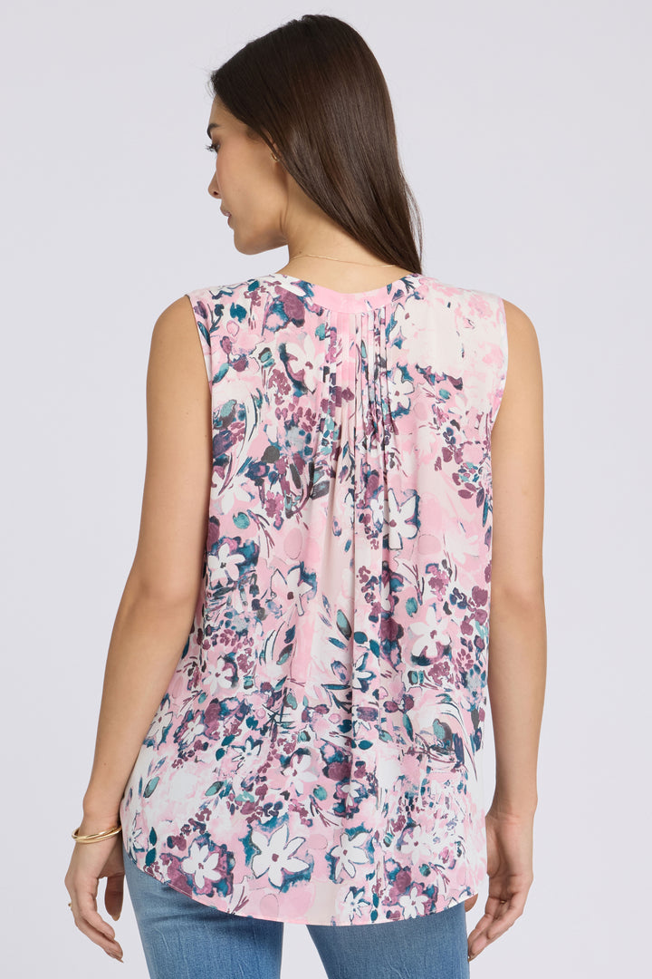 Sleeveless Pintuck Blouse | Floral Dreams