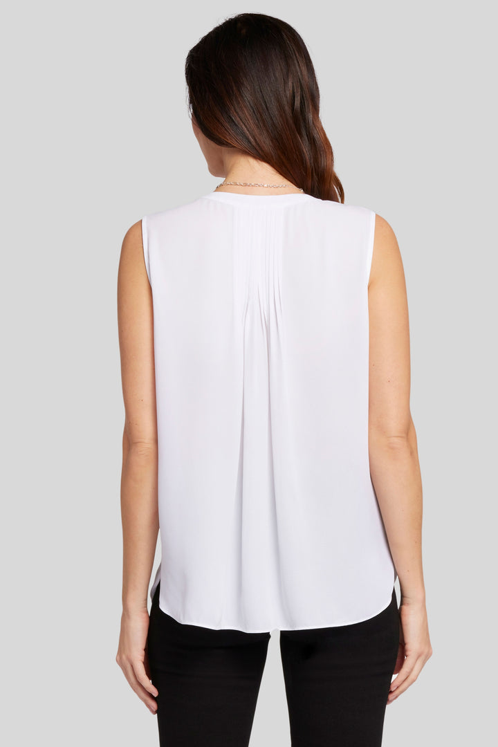 Sleeveless Pintuck Blouse | Optic White