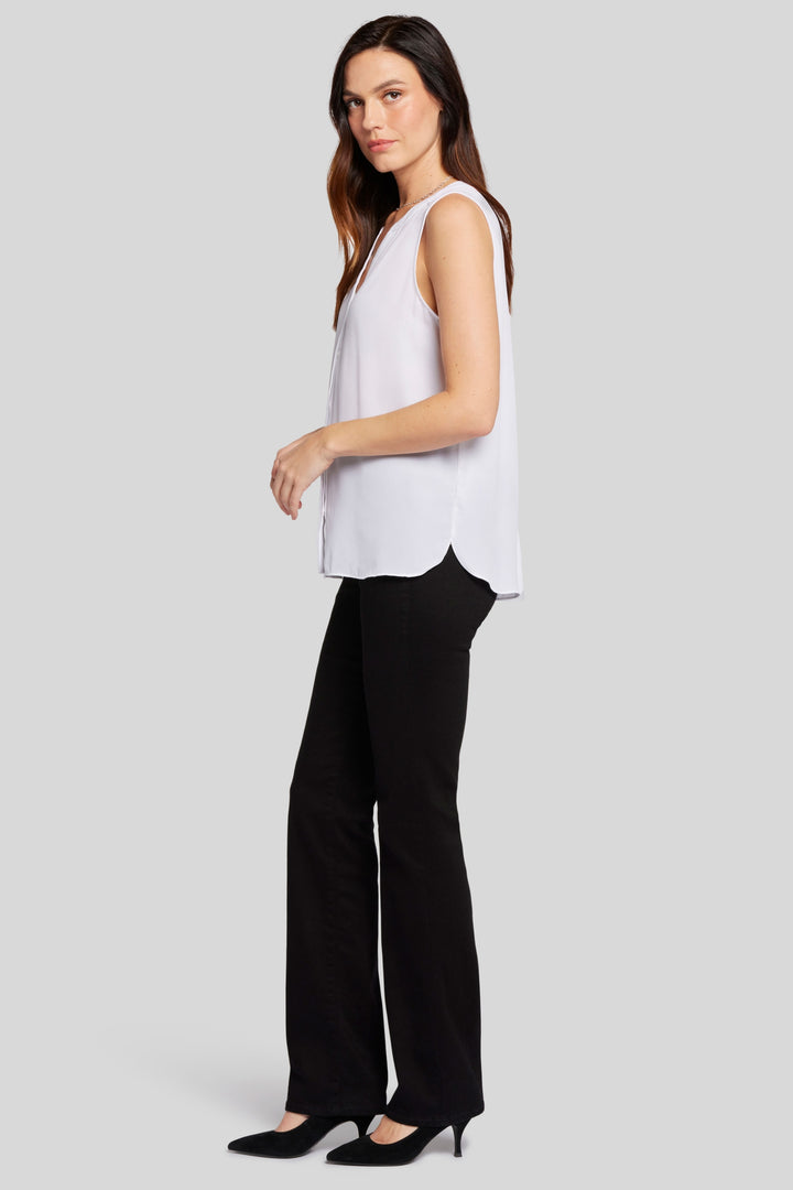 Sleeveless Pintuck Blouse | Optic White