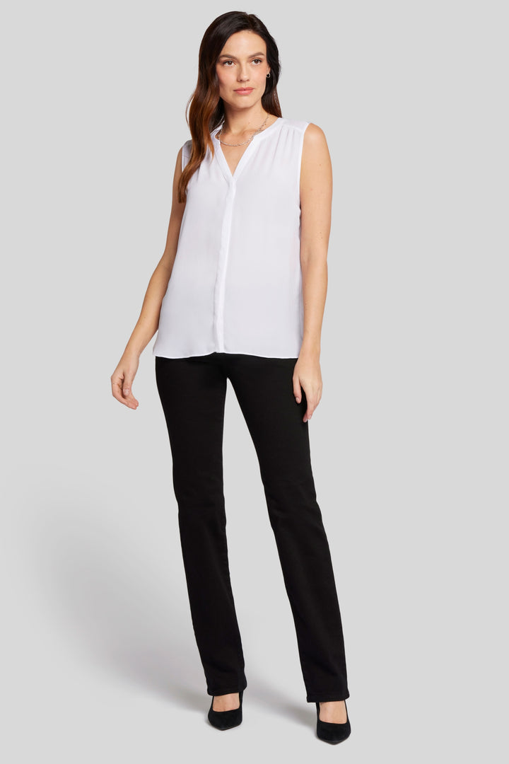 Sleeveless Pintuck Blouse | Optic White