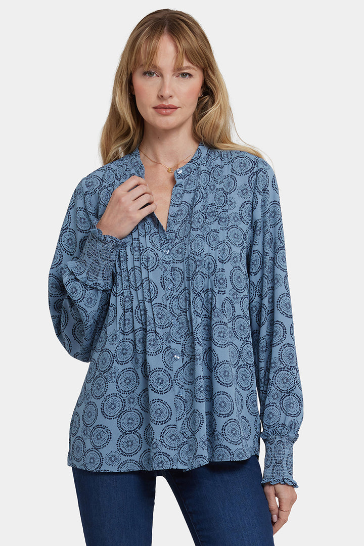 Pleated Peasant Blouse | Rain Garden