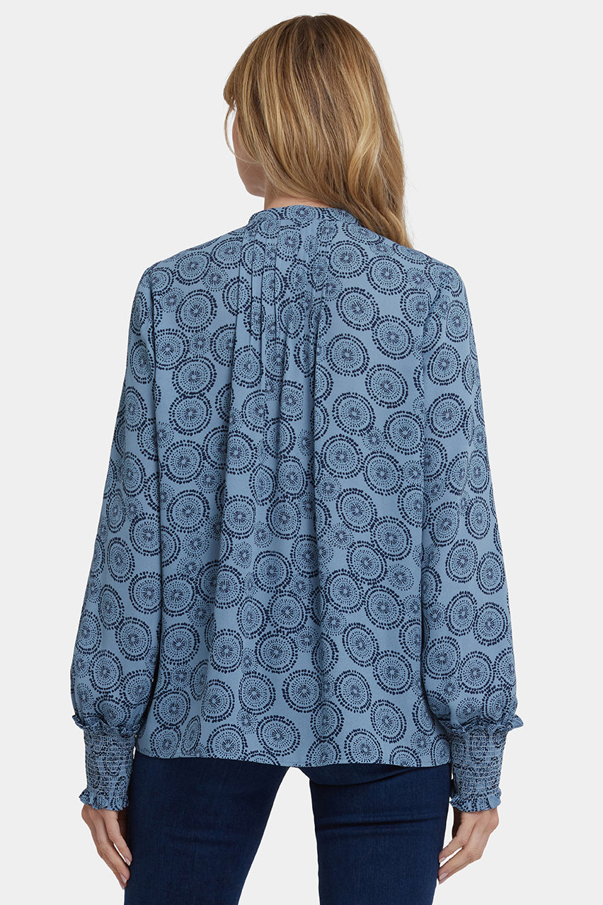Pleated Peasant Blouse | Rain Garden