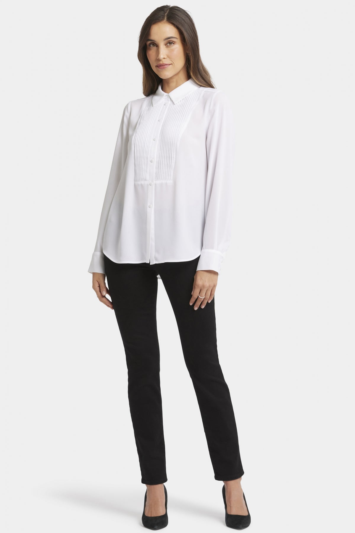 Tuxedo Blouse White | Optic White | Blouse | NYDJ