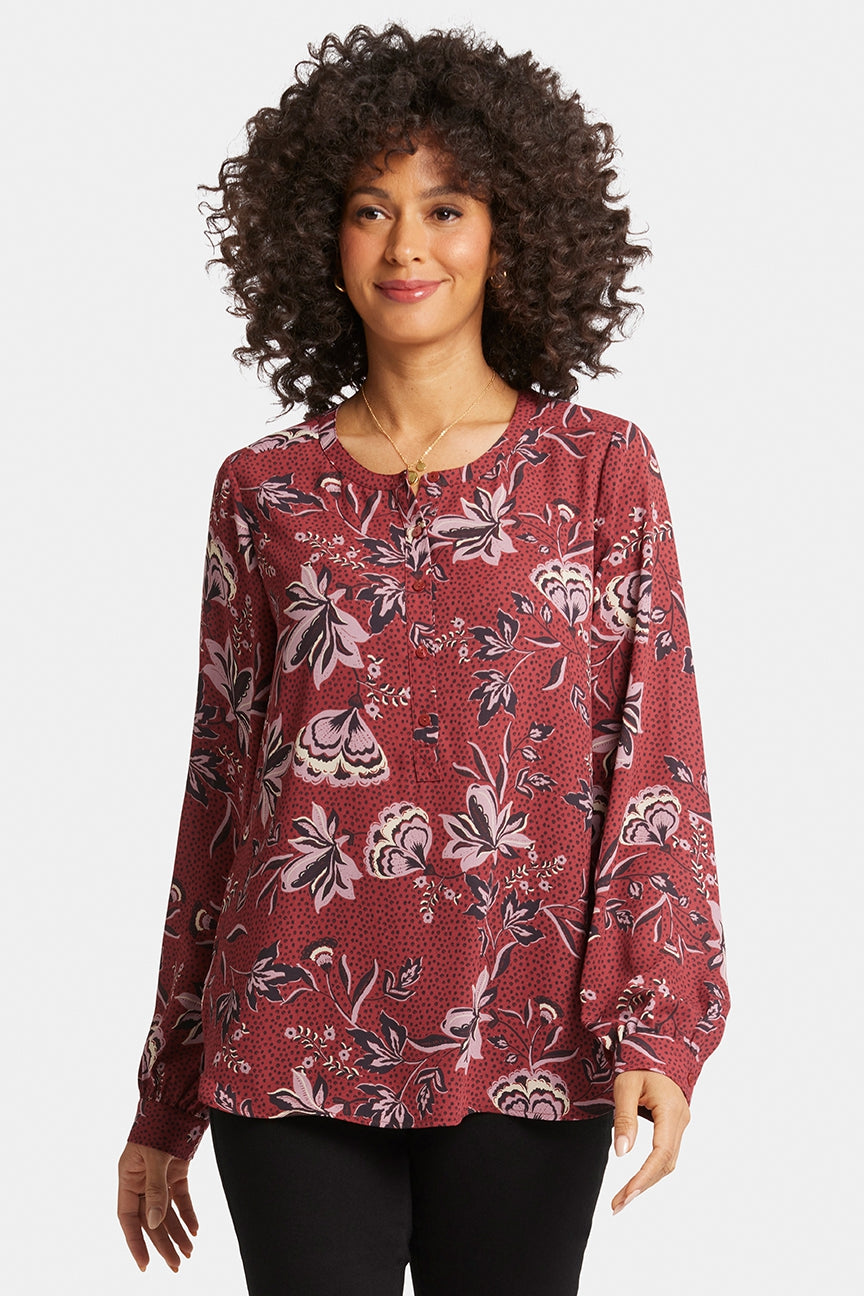 Simone Blouse Flower Print | Rosa Blooms | Blouse | NYDJ