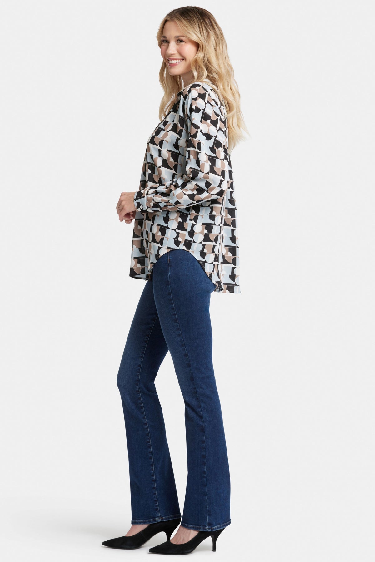 Becky Blouse Graphic Print | Light & Fog | Blouse | NYDJ