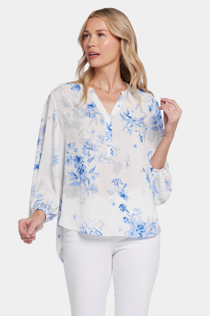 Puff Sleeve Blouse Flower Print | Hannah Grove | Blouse | NYDJ