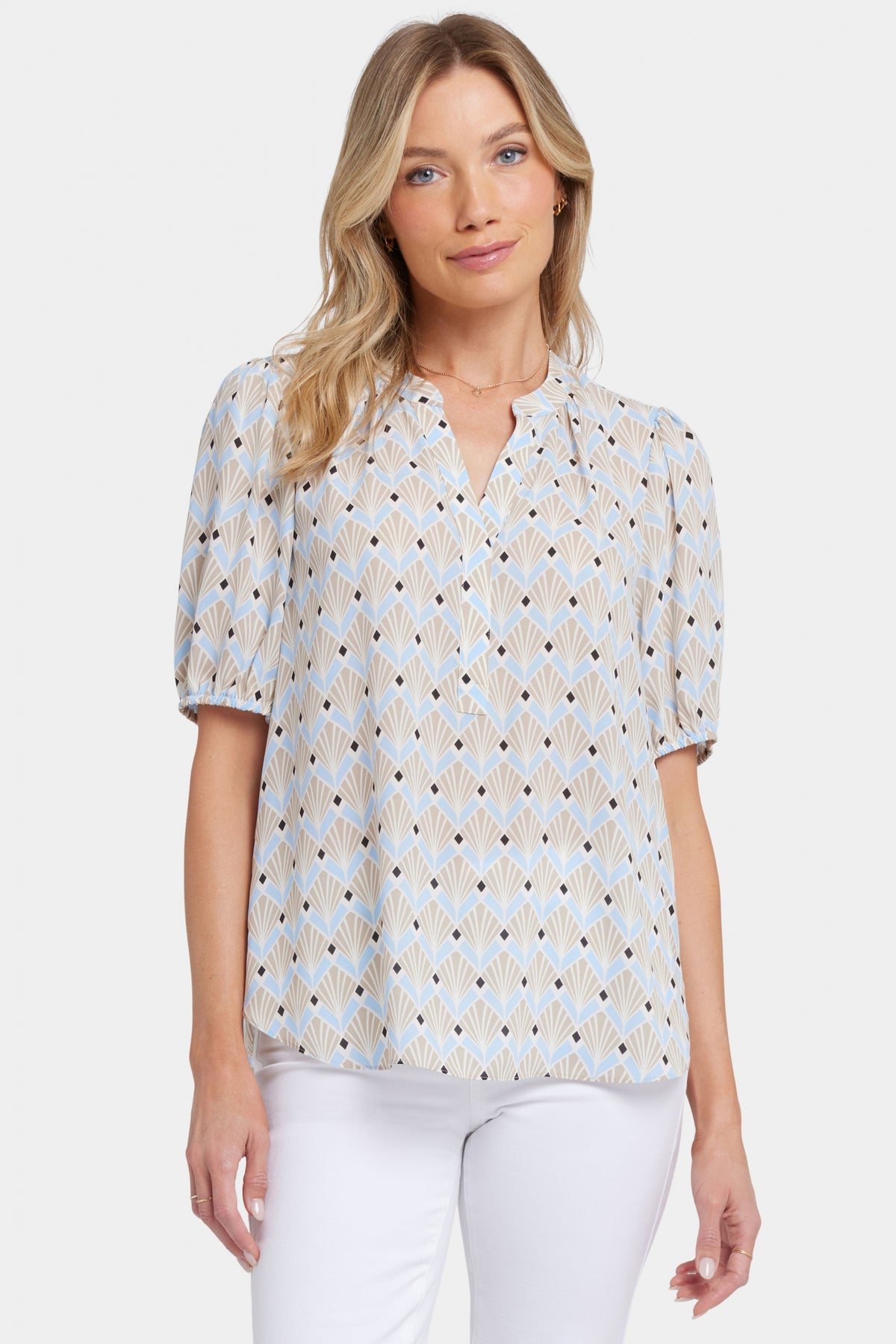 Short Puff Slv Popover | Cabo Punta | Blouse | NYDJ