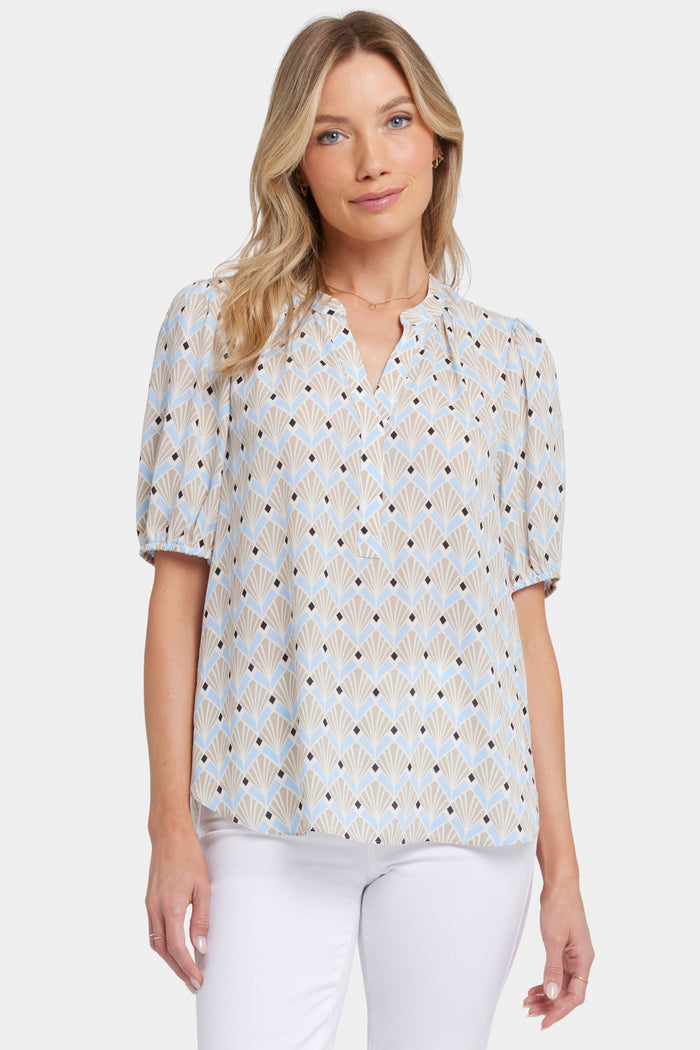 Short Puff Sleeved Top | Cabo Punta | Blouse | NYDJ