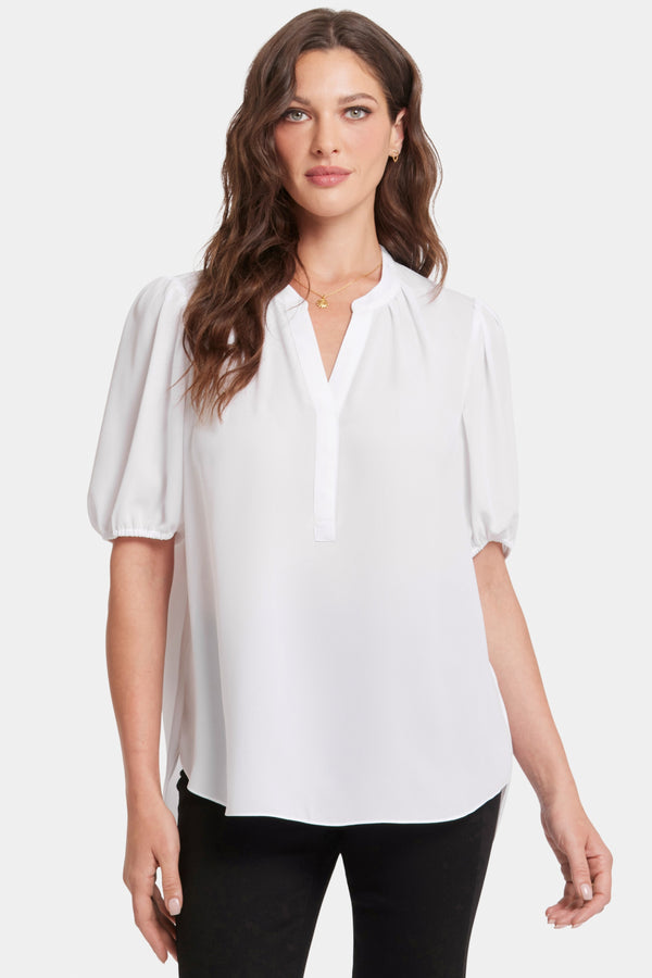 Hannah Blouse White | Optic White | Blouse | NYDJ