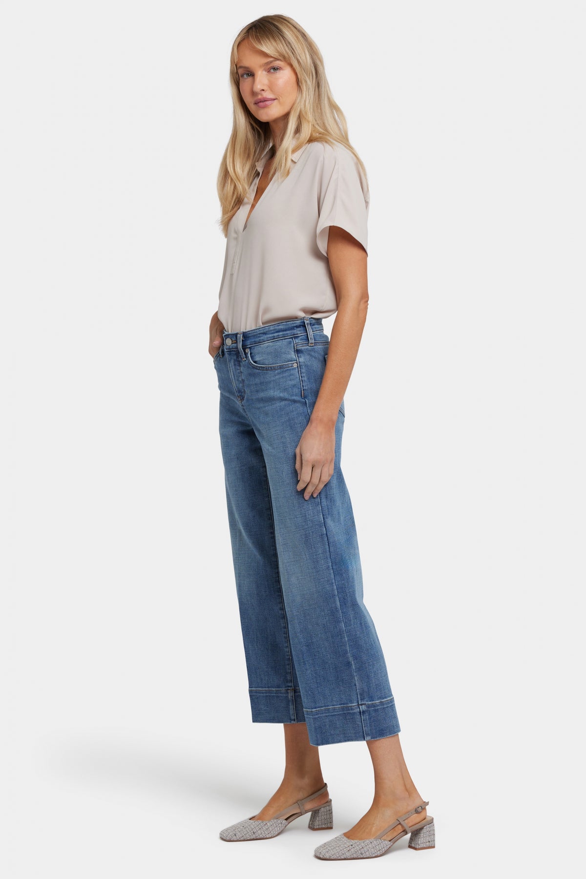 Teresa Wide Leg Ankle Jeans With 3" Hems | Majorca Bay | Pants | NYDJ