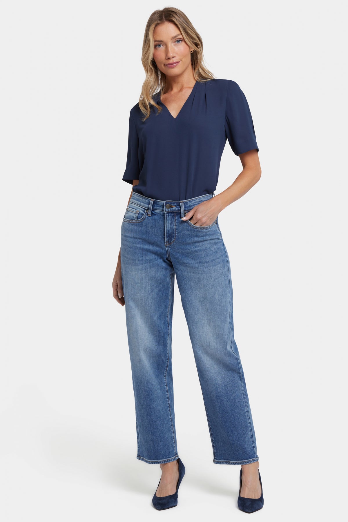 Jemma Barrel Jeans With High Rise | Barcelona Breeze | Denim | NYDJ