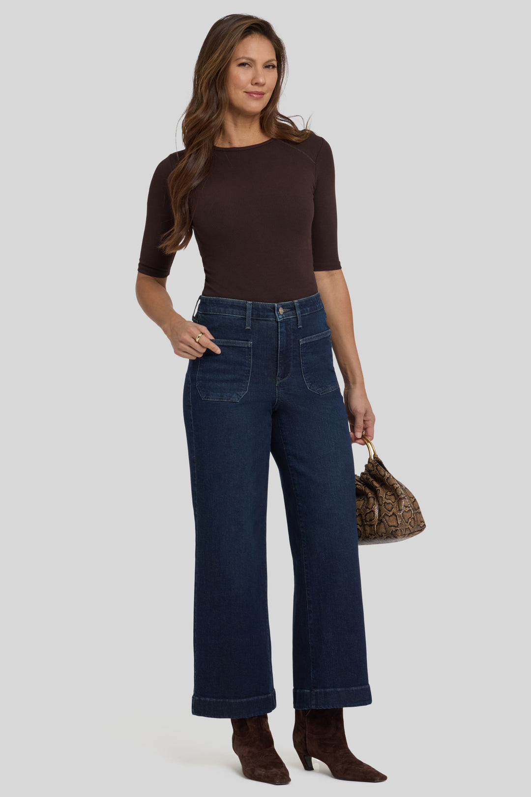 Teresa Wide Leg Ankle | Blacken Blue | Denim | NYDJ