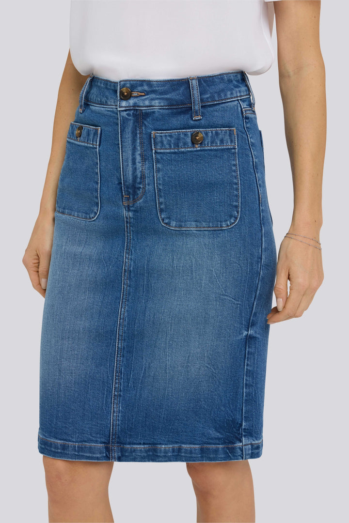 High Rise Denim Skirt | Wild River | Denim | NYDJ