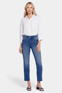 High Rise Marilyn Straight Ankle Jeans Medium Blue Premium Denim | Blue island | Denim | NYDJ
