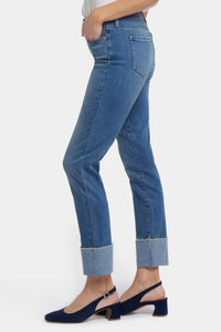 Sheri Slim Ankle Jeans With 4" Striped Cuffs | Costa Brava | Pants | NYDJ